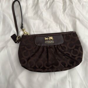 Chocolate Brown Coach Wristlet